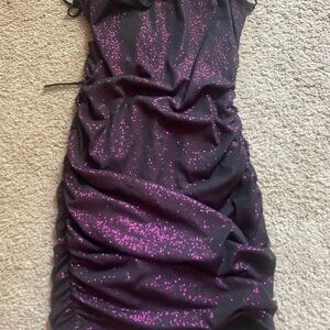 Elegant Black and Pink Glitter Dress